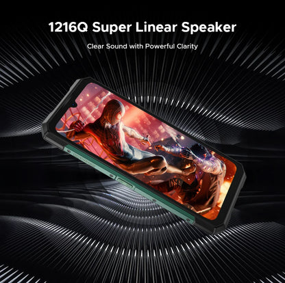 Teléfono resistente DOOGEE S200 Ultra 5G con IA, 48 GB + 1 TB, pantalla trasera de 1,34" con efecto de luz, procesador Dimensity 7400, batería de 11000 mAh, carga rápida de 66 W, NFC, WiFi 6E.