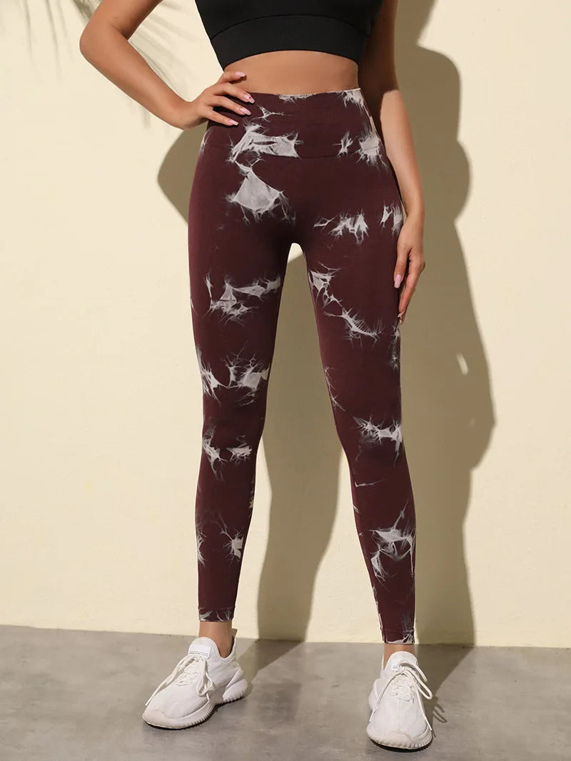 Leggings deportivas para mujer, pantalones de yoga sin costuras con estampado tie-dye de 47 colores, mallas para correr, fitness, cintura alta, para gimnasio y entrenamiento.