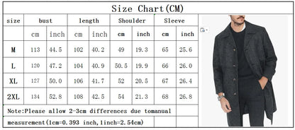 Abrigo de solapa para hombre, traje informal de oficina y urbano, mezcla de lana, para actividades al aire libre, con forro, chaqueta larga, talla europea/estadounidense, de un solo botón.