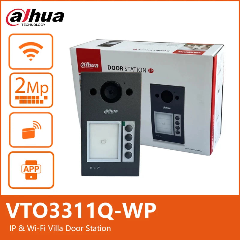 Dahua VTO3311Q-WP: Portero automático IP y Wi-Fi para villas, 2 MP, PoE, vídeo bidireccional H.265, IK08 e IP65, tarjeta IC, aplicación, timbre PoE.