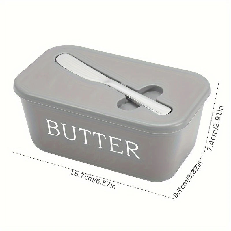 Caja contenedora de mantequilla con cuchillo, caja de almacenamiento sellada simple para restaurante, caja de queso con cuchillo, rebanador de mantequilla, plato de mantequilla, vajilla