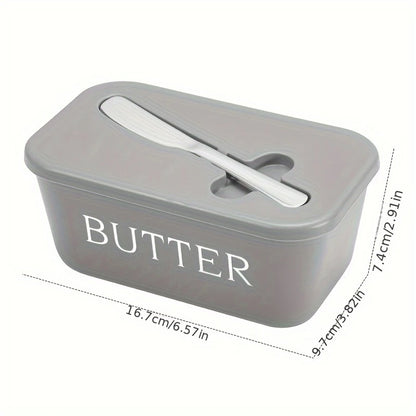 Caja contenedora de mantequilla con cuchillo, caja de almacenamiento sellada simple para restaurante, caja de queso con cuchillo, rebanador de mantequilla, plato de mantequilla, vajilla
