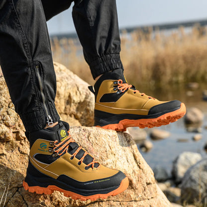 Botas de seguridad para hombre con puntera de acero, antigolpes y resistentes a perforaciones, de calidad europea.