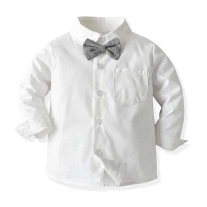 Conjunto de ropa para bebé niño, camisa con lazo, chaleco y pantalón, 3 piezas, traje de manga larga para fiesta de cumpleaños, ropa para bebé de 0 a 7 años