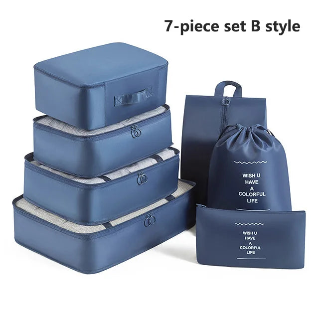 Bolsas de almacenamiento para viajes, ropa, artículos de tocador, zapatos, organizador, bolsas para dormitorios de estudiantes, bolsas para clasificar ropa, cubos de embalaje
