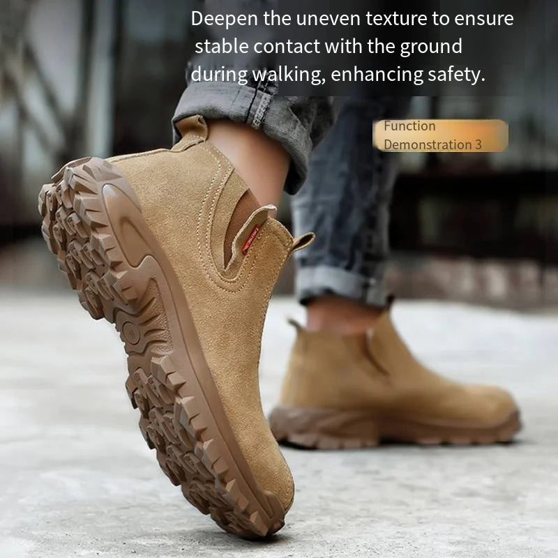 Zapatos de trabajo ligeros para hombre y mujer, cómodos, impermeables, antiaplastamiento, antipinchazos, antideslizantes, con suela resistente a la abrasión, calzado de seguridad.