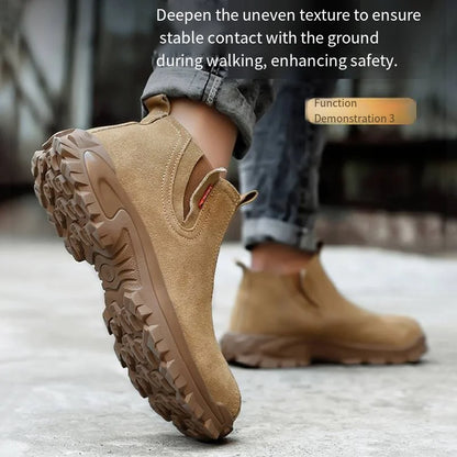 Zapatos de trabajo ligeros para hombre y mujer, cómodos, impermeables, antiaplastamiento, antipinchazos, antideslizantes, con suela resistente a la abrasión, calzado de seguridad.