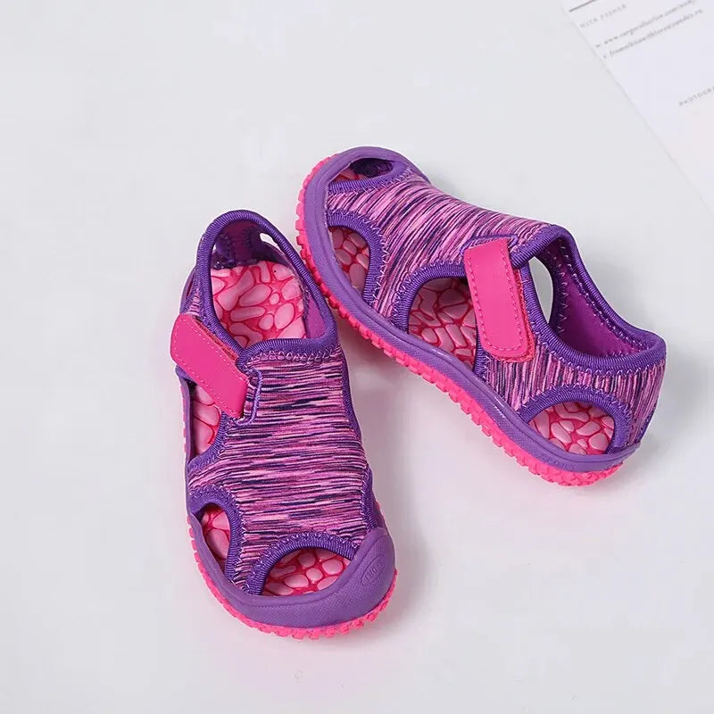 Sandalias para niños y niñas, deportivas con puntera de verano, zapatos de playa