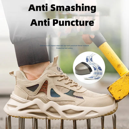 Zapatos de seguridad ligeros para hombre y mujer, zapatos de trabajo con puntera de acero, botas de trabajo, zapatillas deportivas transpirables para hombre y mujer, botas tácticas