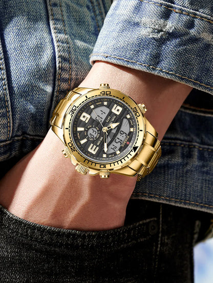 Relojes digitales Foxbox para hombre, reloj de pulsera deportivo de cuarzo de lujo superior, reloj de pulsera de acero militar resistente al agua, reloj de pulsera de cuarzo, reloj para hombre