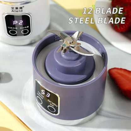 Licuadora Exprimidor Eléctrico Portátil 450ml 8 Cuchillas Exprimidor de Viaje Máquina Recargable Batidos Smoothies Licuadoras Jugo Fresco