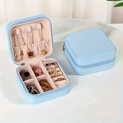 Un organizador portátil para cajas de viaje para joyas, bolsas de almacenamiento, anillos, aretes, collares y pulseras: el regalo perfecto para mujeres.