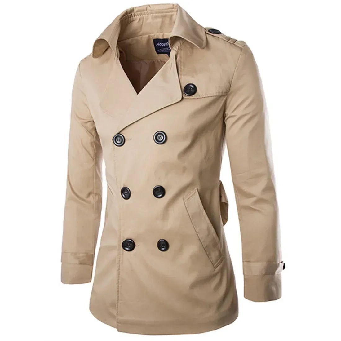 2025 England Style Men's Trench Coat Fashion Cotton Double-breasted Mid-leng Jackets Boutique Windproof Coats Business Gentleman