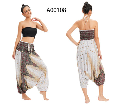 Bohemian Pants Women Pantalones Mujer Hippie High Waist Rayon Harem Baggy Boho Yoga Beach Wear Pour Femme Calca Feminina Printed