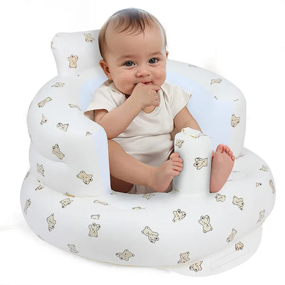 Asiento inflable para bebé con bomba de aire incorporada, silla de apoyo para la espalda para bebés de 0 a 3 años, silla de ducha portátil, asiento de suelo