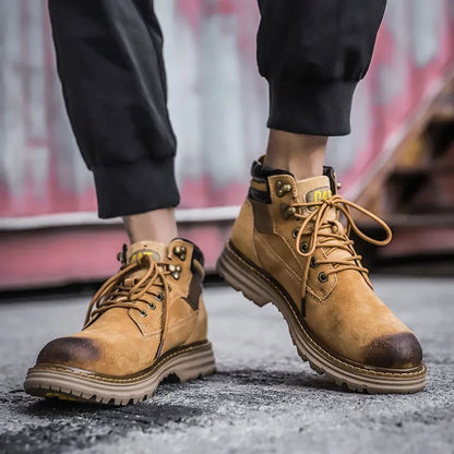 Botas de nieve para hombre, ideales para el invierno. Botas clásicas de caña alta para senderismo, con suela gruesa antideslizante y gran practicidad.