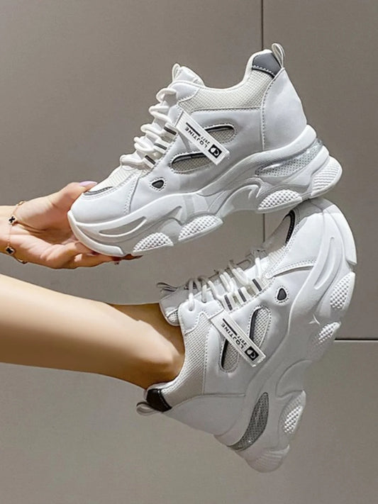 Zapatillas deportivas informales sin cordones para mujer, de piel suave, color blanco, transpirables, suaves y antideslizantes.