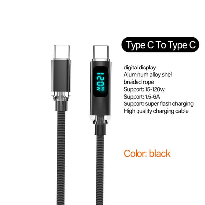Cable USB tipo C JINMUXI PD de 120 W a USB C de 6 A, cargador de carga rápida para OPPO, Realme, Huawei Poco, Samsung, iPhone 15, cable de pantalla 16
