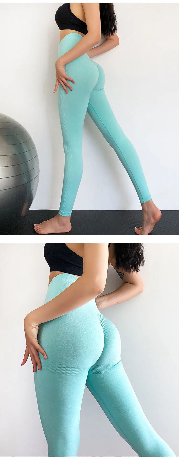 Conjunto deportivo para mujer, top deportivo, leggings de yoga, sujetador deportivo, leggings sin costuras para realce de glúteos.