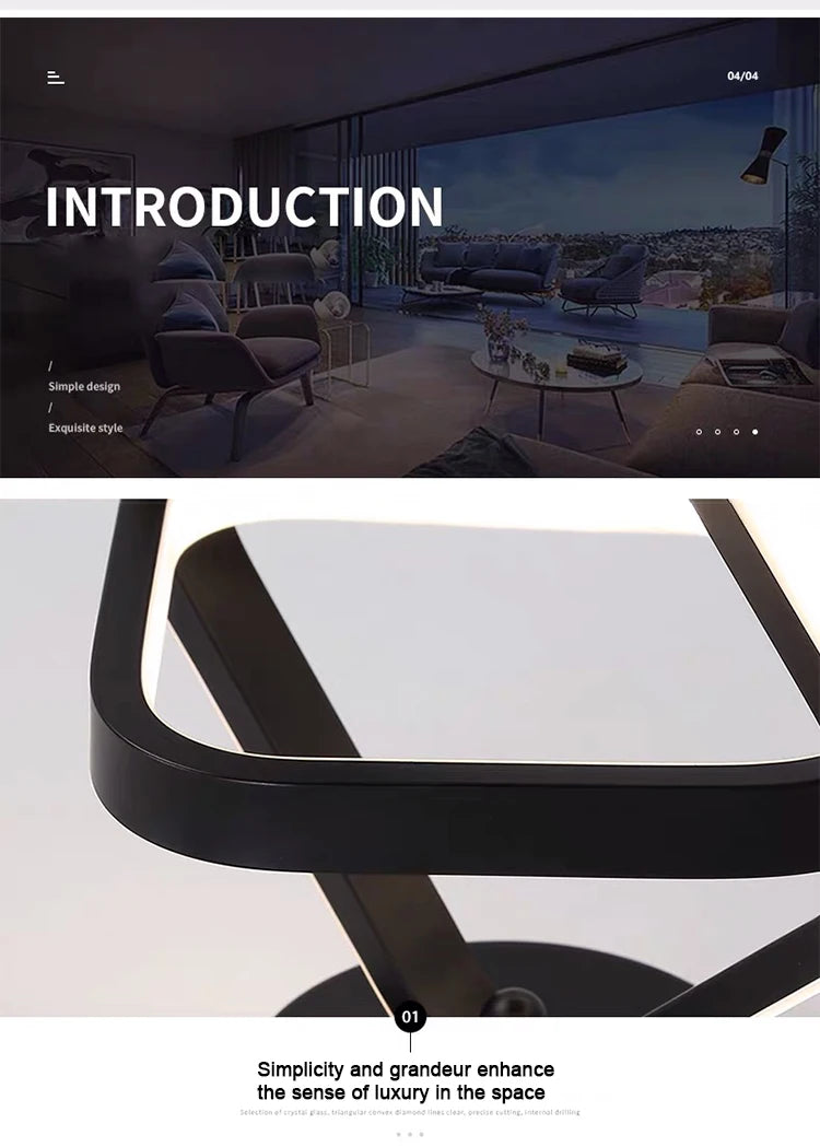 Lámpara de techo LED moderna de 2 anillos con diseño creativo. Ideal para interiores: pasillo, balcón, oficina.