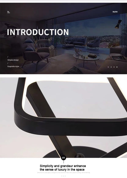 Lámpara de techo LED moderna de 2 anillos con diseño creativo. Ideal para interiores: pasillo, balcón, oficina.