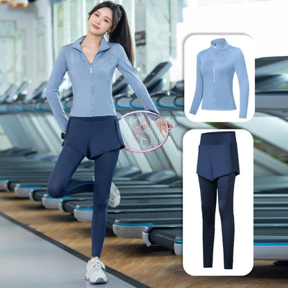 Conjunto de 2 piezas de traje de yoga para mujer, para correr, deportes, gimnasio, correr por la mañana, primavera, verano, ropa profesional de secado rápido, moda de otoño, fitness