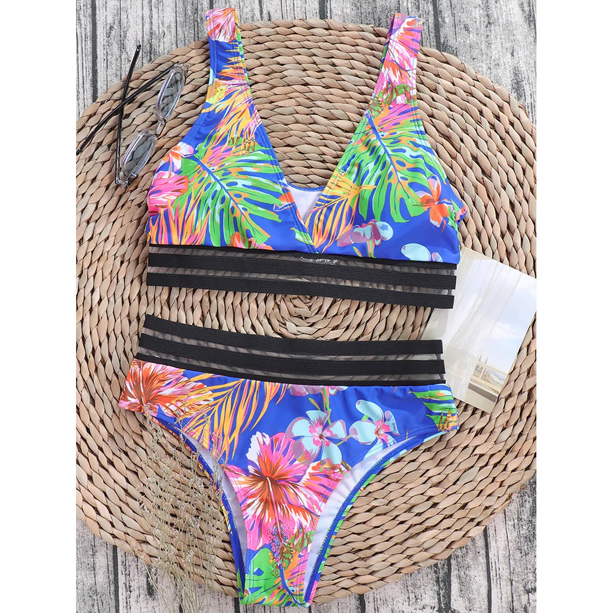 Bikini con estampado sexy de moda 2024 para mujer, traje de baño de cintura alta, traje de baño para mujer, traje de baño para natación, ropa de playa de verano