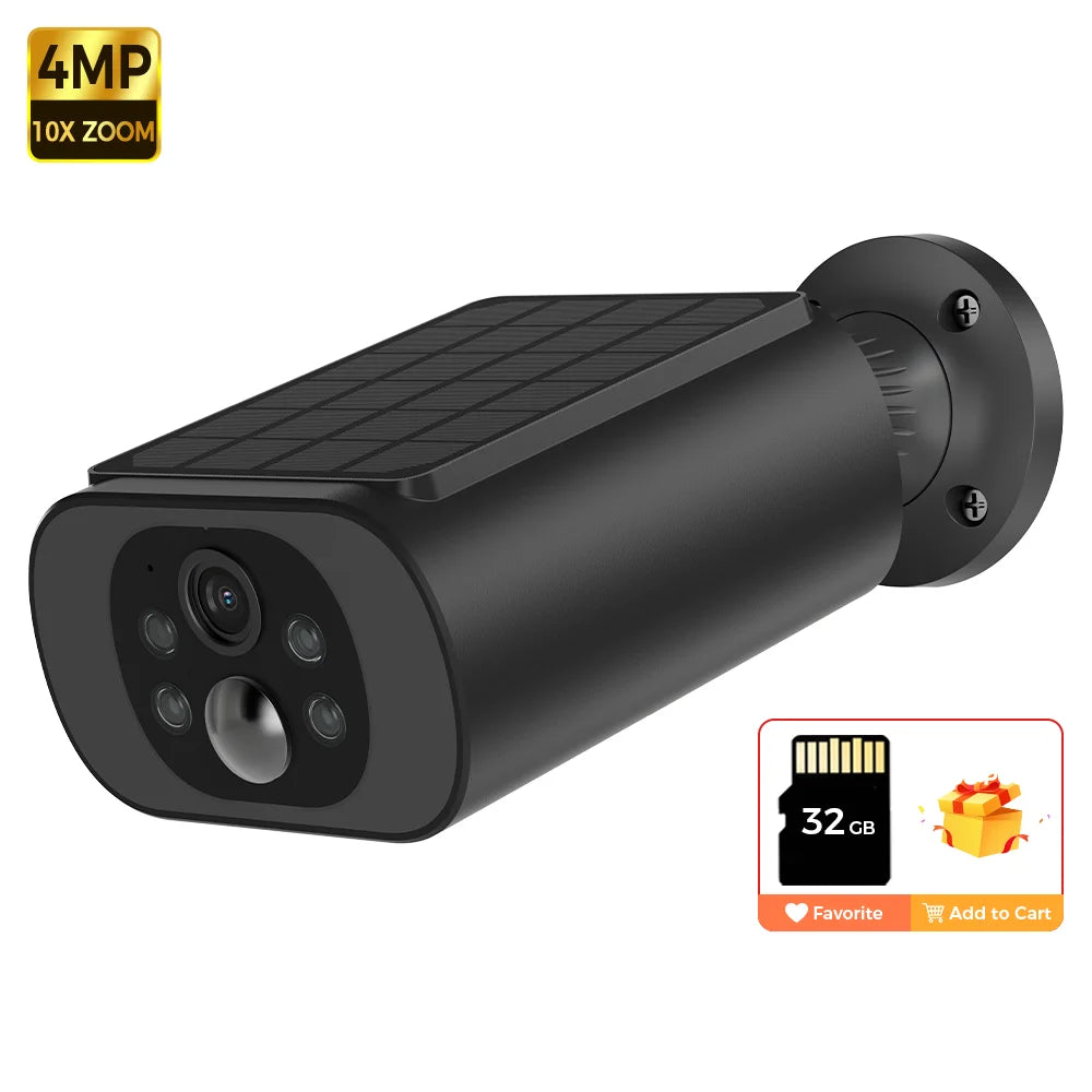 Cámara solar exterior ALEVIO, cámara de seguridad inalámbrica WiFi, 2.5K, ultra larga duración en espera, luz PIR, visión nocturna a color, detección por IA.