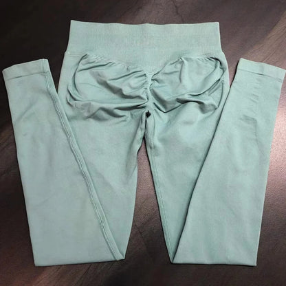 Leggings deportivas sin logo para mujer, efecto push-up, cintura baja, sin costuras, para gimnasio, yoga y entrenamiento.