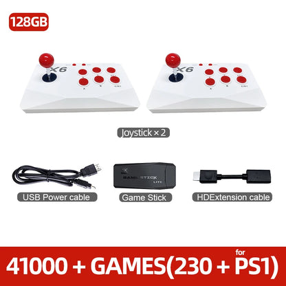 Consola de videojuegos arcade VILCORN 4K TV Game Stick con doble joystick arcade para juegos MAME/Sega/PS1/Atari, regalo para niños