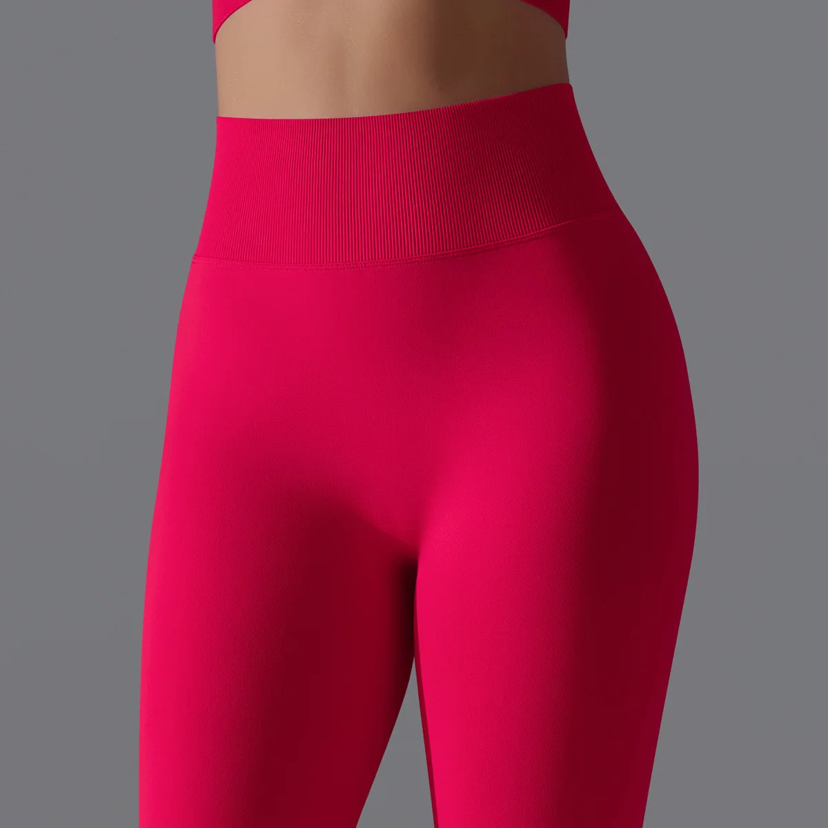 Leggings deportivos de yoga para mujer, sin costuras, cintura alta, elásticos, color sólido, para gimnasio, correr, secado rápido, realce y efecto moldeador.