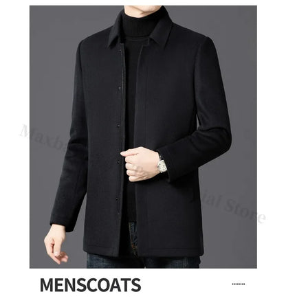 Chaqueta de lana para hombre Maxbarley, estilo moderno, con solapa, ideal para actividades al aire libre, oficina, parka gruesa y cálida, estilo casual y elegante, ligera, perfecta para el invierno.