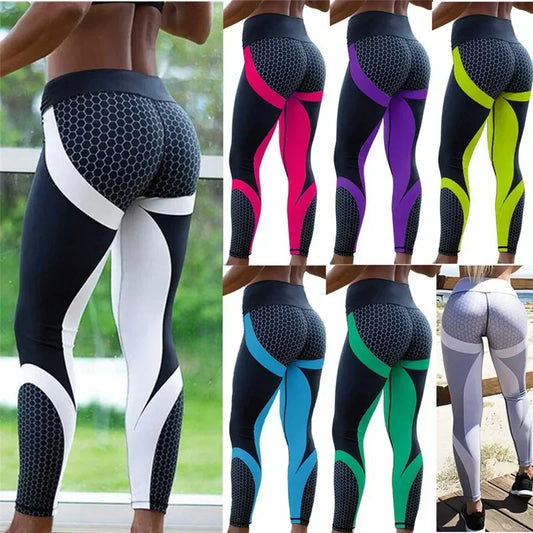 Pantalones de yoga estampados para mujer, leggings deportivos profesionales push up para correr, fitness y gimnasio, ajustados, tipo lápiz
