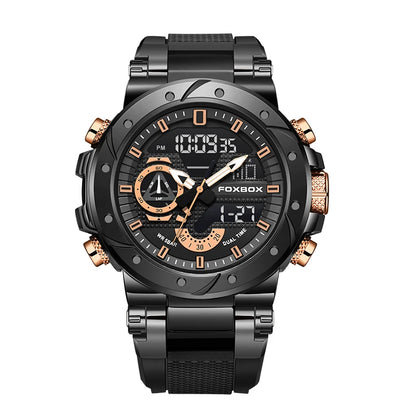 Reloj LIGE para hombre, correa de moda, deportivo, militar, calendario semanal, relojes de cuarzo, LED, pantalla dual, cronógrafo, relojes digitales para hombre