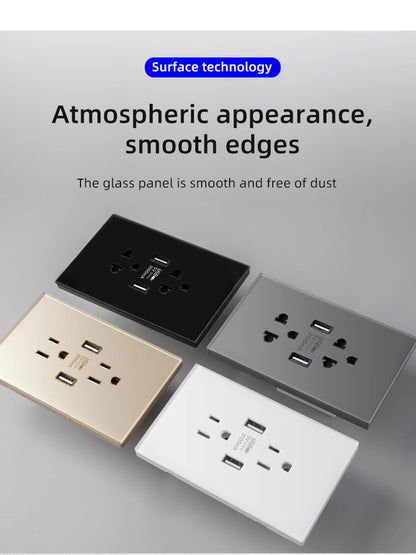 Adaptador de enchufe para electrodomésticos inteligentes Herepow Thailand, enchufe de pared USB doble estándar americano tipo C de 3,1 A con carga rápida.