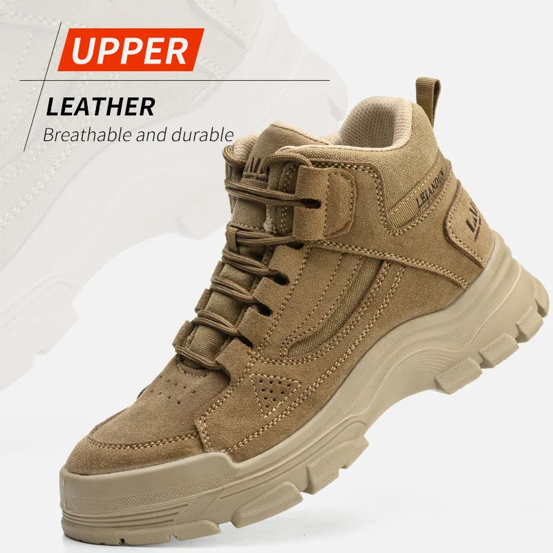 Zapatos de seguridad Leiandun para hombre, cómodos y de diseño ligero para el trabajo.