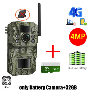 Cámara INQMEGA4G 2K 5MP con sensor de movimiento PIR, temporizador de disparo, visión nocturna, IP66, ideal para caza, senderismo, fauna silvestre, con batería y carga solar.