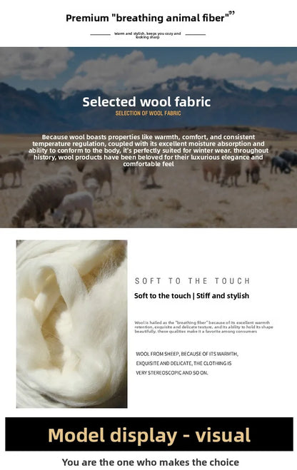 Abrigo de lana de invierno COMXZ 2025 para hombre, estilo retro, grueso, de cachemir, ropa urbana coreana, ligero, de lujo, con mezcla de lana.