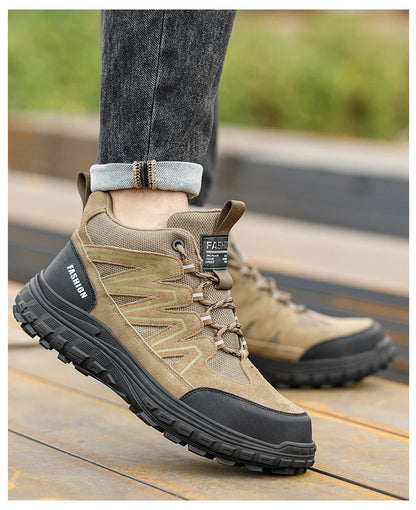 Calzado de seguridad para hombre, zapatos de trabajo con puntera de plástico antiaplastamiento y antiperforación, aislantes, para exteriores, informales, botas de protección laboral, calzado seguro.