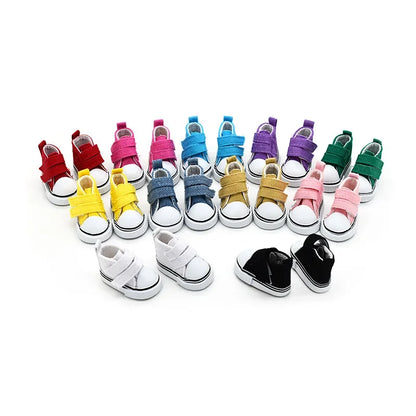 Accesorios BJD 5cm 1/6 Zapatos de muñeca Zapatos hechos a mano para muñecas Mini cordones de lona Accesorios de muñeca Juguetes casuales Regalo para niños
