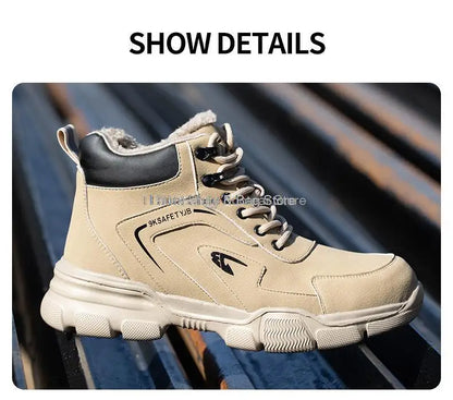 Botas de seguridad protectoras, zapatos de seguridad laboral, botas de seguridad de invierno para hombre, zapatos de trabajo antiperforación, botas de trabajo con punta de acero, indestructibles.