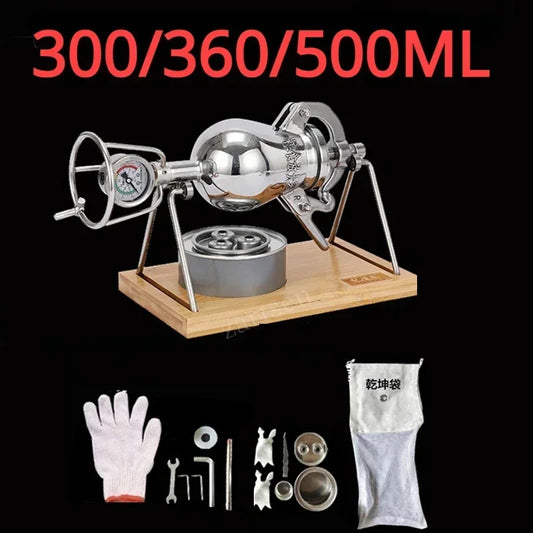 Máquina de palomitas de maíz manual de 300 ml, 360 ml y 500 ml, de acero inoxidable, para hacer palomitas de maíz a fuego abierto.