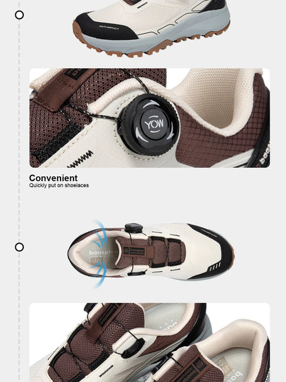 Baasploa Men Hiking Shoes Outdoor Climbing Mesh Breathable Travel Walking Shoes Male Non-Slip Wear Resistant Comfortable Sneaker