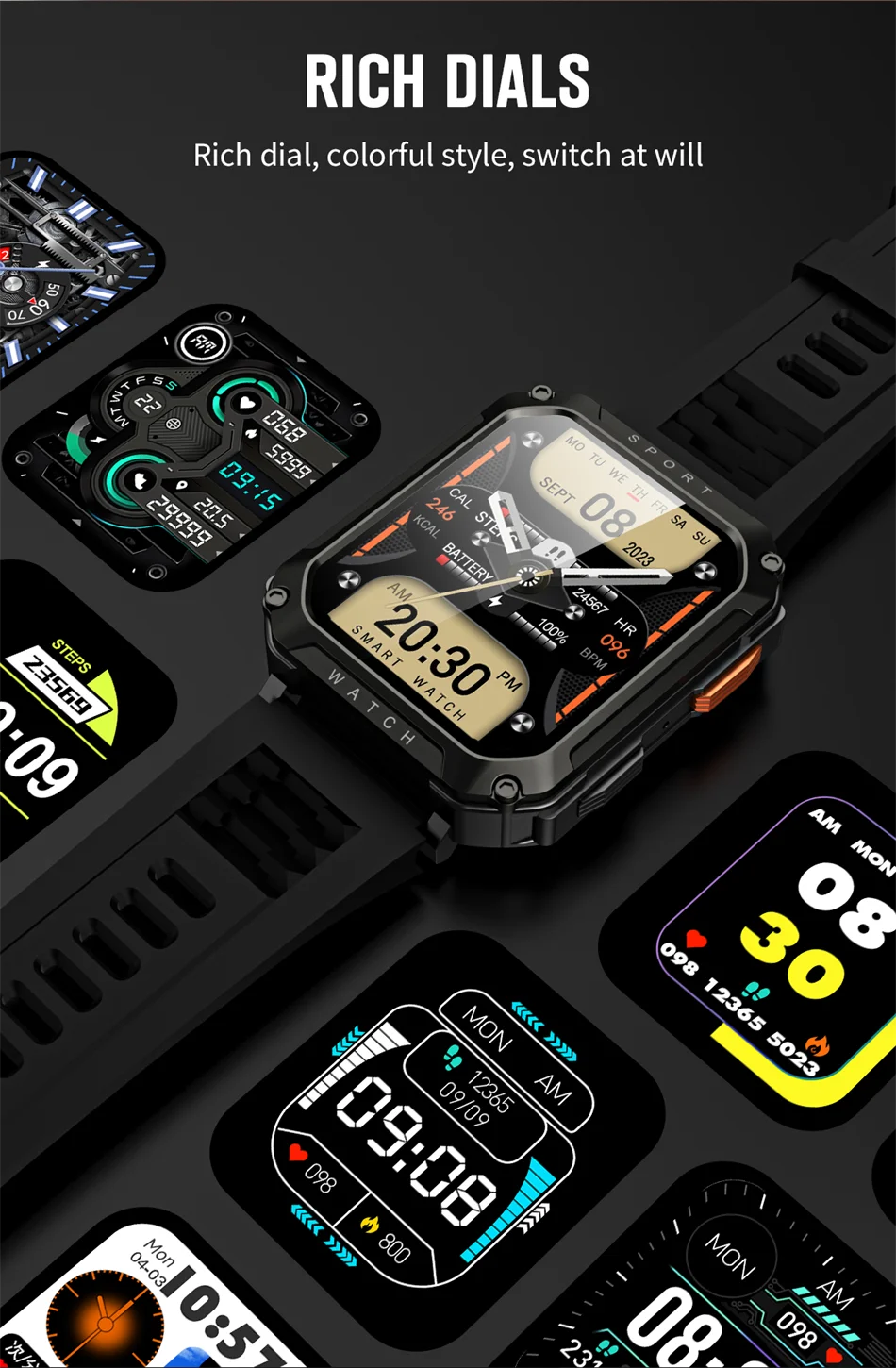 FOXBOX 2025 Reloj inteligente militar para exteriores para hombre, con Bluetooth, llamadas, deportivo, resistente al agua, asistente de voz, reloj de fitness para hombre, nuevo
