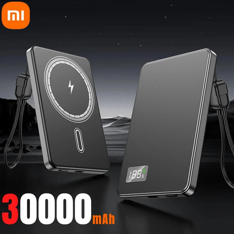 Batería externa portátil Xiaomi de 500.000 mAh, inalámbrica y magnética, PD22,5 W, carga rápida, compatible con Magsafe para iPhone y Samsung.