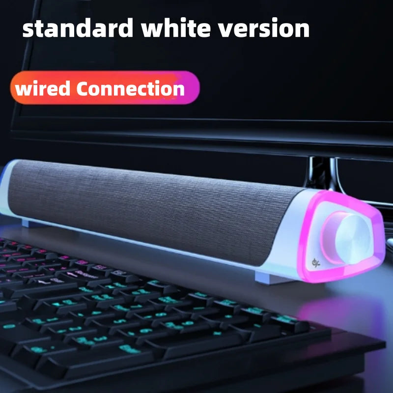 Altavoz Bluetooth inalámbrico, barra de sonido estéreo 4D, altavoces envolventes para el hogar, para portátil, proyector, reproductor de música de PC, entrada auxiliar de 3,5 mm, cable USB.