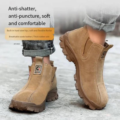 Zapatos de trabajo ligeros para hombre y mujer, cómodos, impermeables, antiaplastamiento, antipinchazos, antideslizantes, con suela resistente a la abrasión, calzado de seguridad.