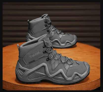 Botas tácticas para hombre con correas para entrenamiento de combate, impermeables, transpirables, ideales para senderismo y uso multifuncional en motocicleta.