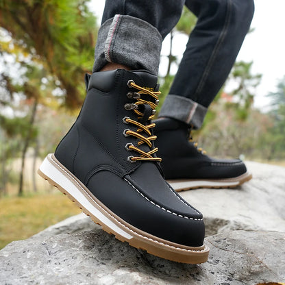 Botas de trabajo para hombre, con puntera de acero, puntera blanda, impermeables, antideslizantes, antiperforación, resistentes al deslizamiento, botas de seguridad para el trabajo.