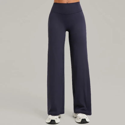 Pantalones de yoga rectos de pierna ancha para mujer, nuevos pantalones de pilates, pantalones deportivos ajustados que realzan la cadera, pantalones casuales para correr al aire libre, pantalones de fitness.